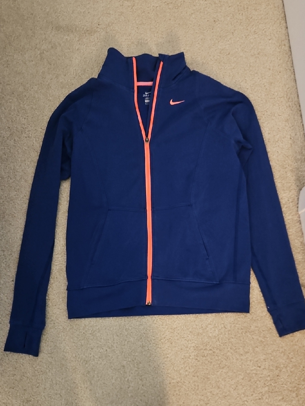 Nike Royal Blue Full-Zip Jacket with Coral Trim